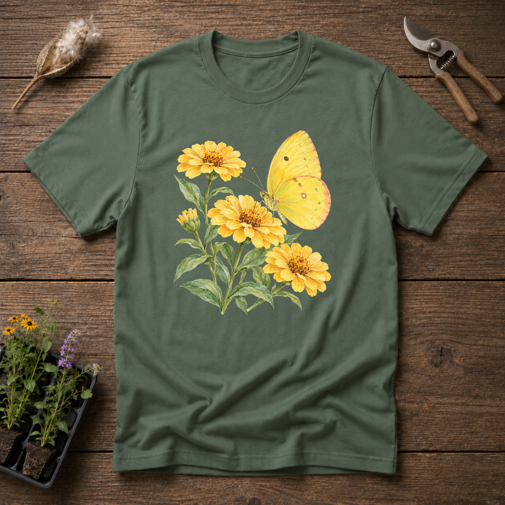 Cloudless Sulphur Zinnias T-Shirt