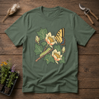 Whimsical Swallowtail T-Shirt in Military Green