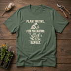 Plant Feed Repeat T-Shirt in Military Green