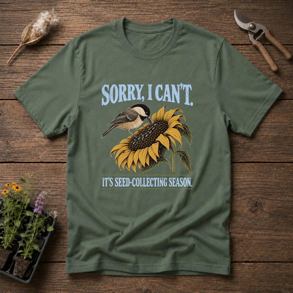 Seed Collecting T-Shirt in Military Green