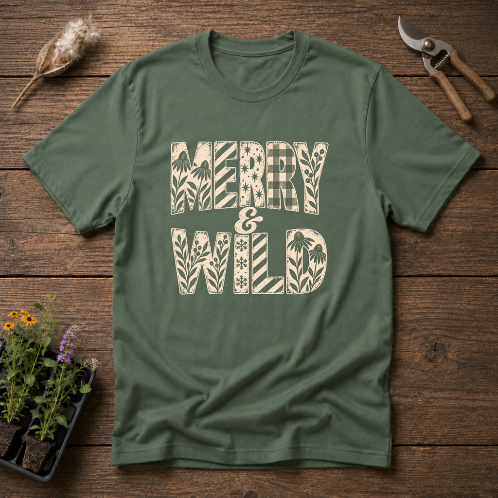 Merry & Wild T-Shirt in Military Green