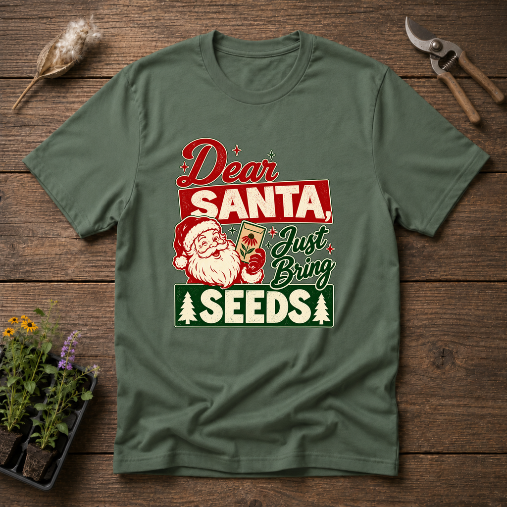 Dear Santa T-Shirt in Military Green