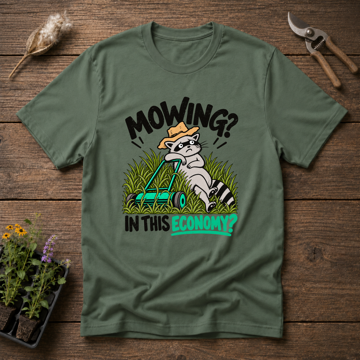 Mowing Economy T-Shirt in Military Green