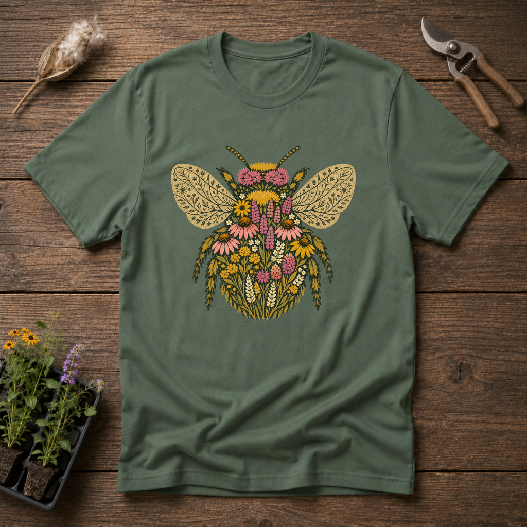 Botanical Folk Bee T-Shirt