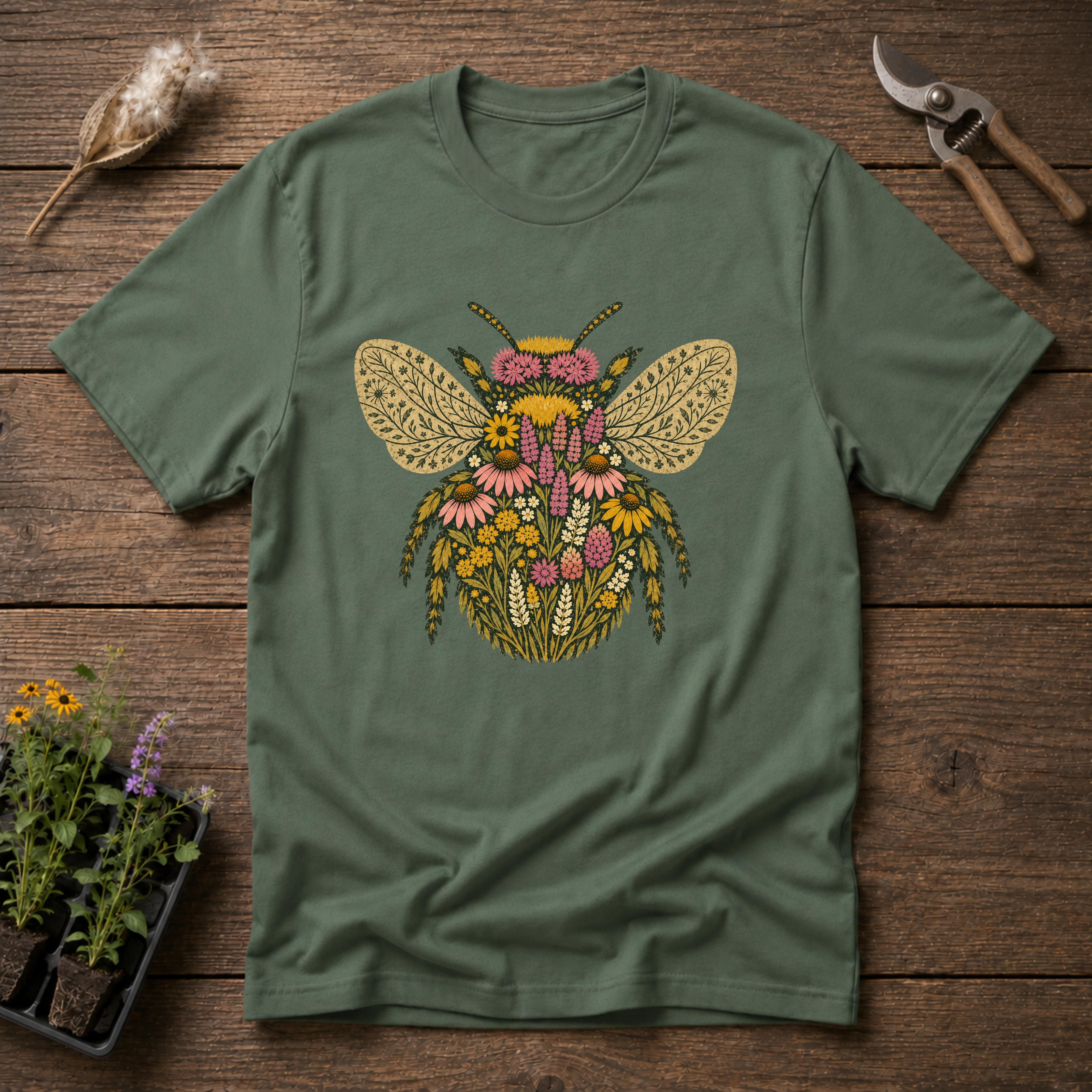 Botanical Folk Bee T-Shirt