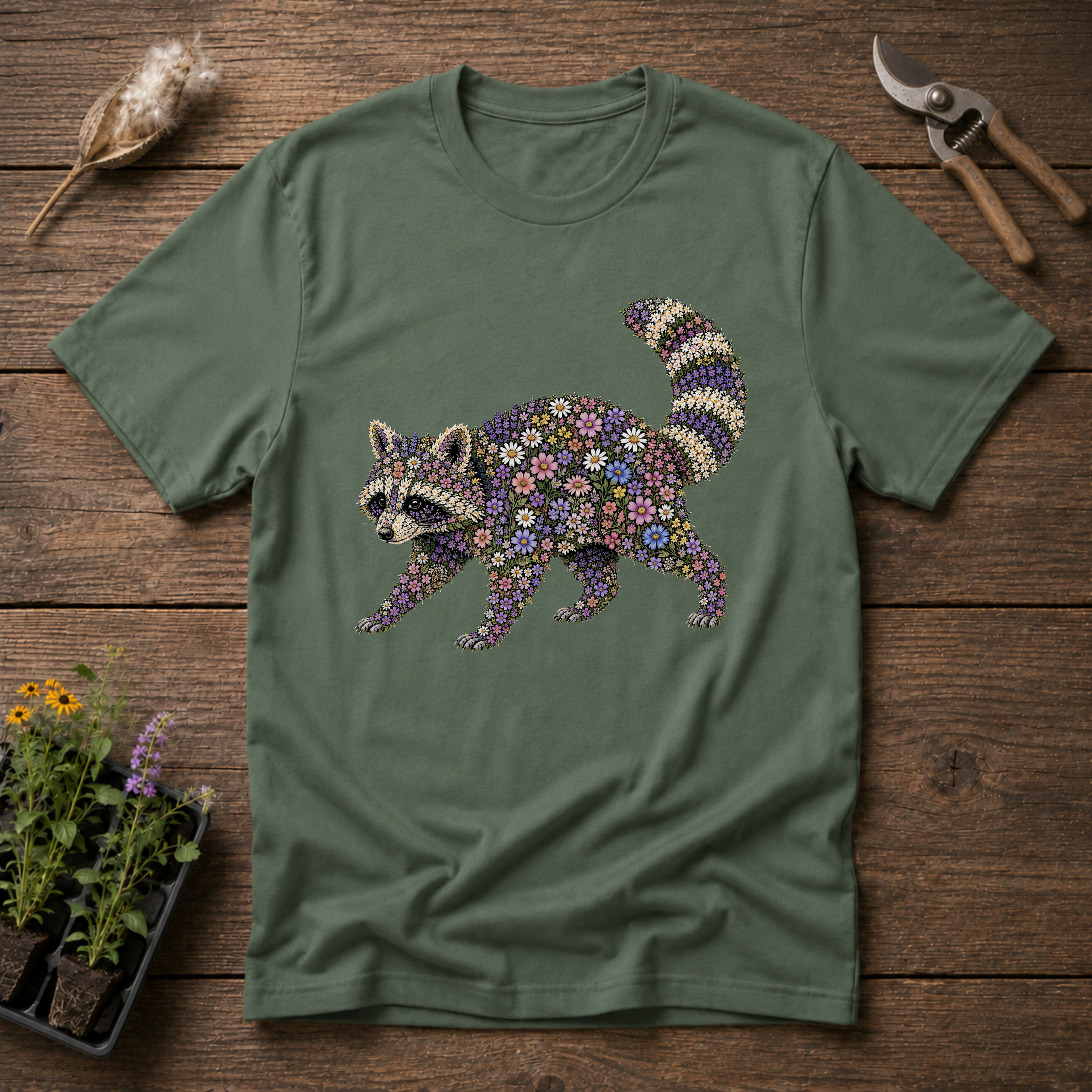 Wildflower Raccoon T-Shirt