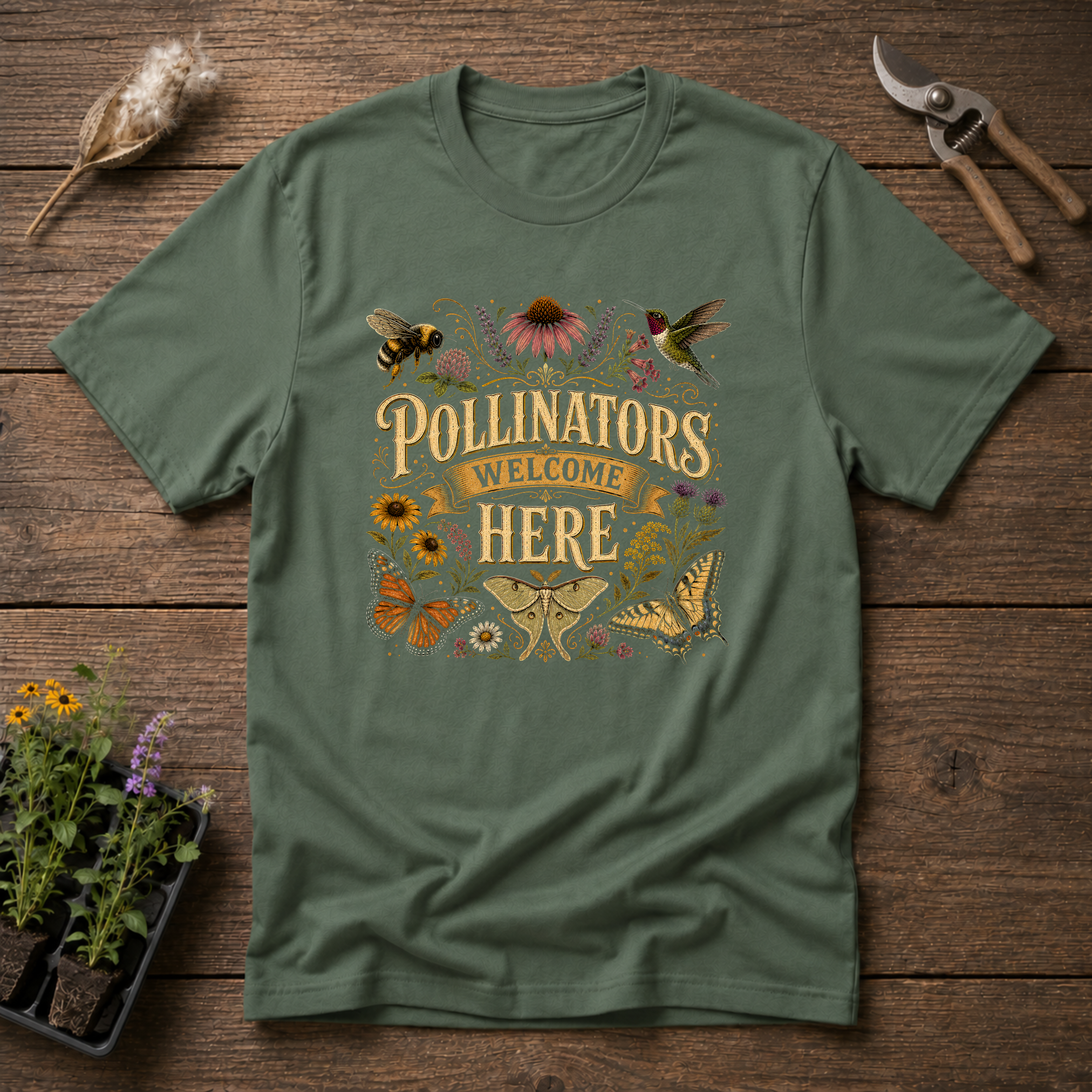 Pollinators Welcome Here T-Shirt