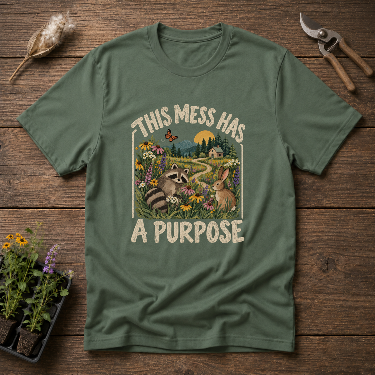 Wildlife With Purpose T-Shirt in Military Green