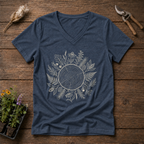 Native Forest Circle V-Neck Tee in Navy