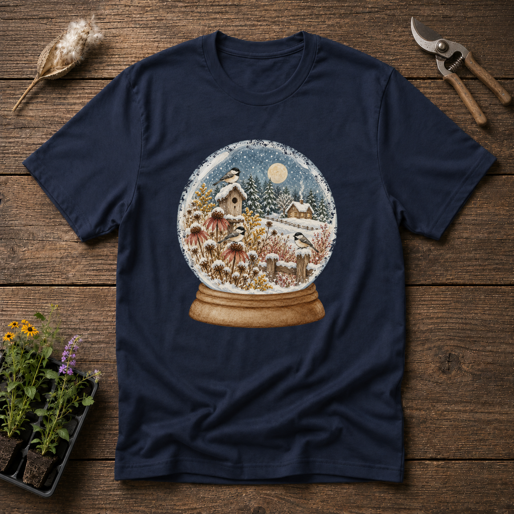 Woodland Snow Globe T-Shirt in Navy