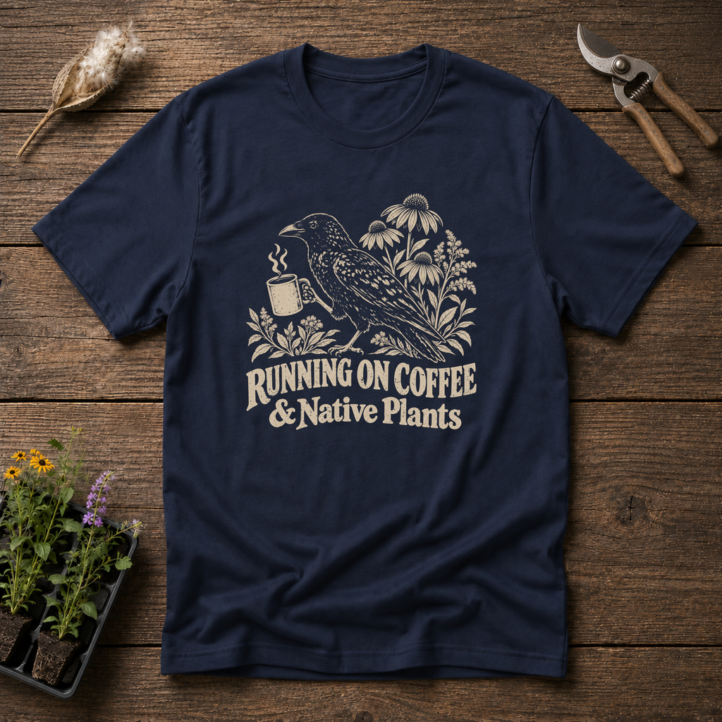 Coffee & Native Plants T-Shirt in Navy