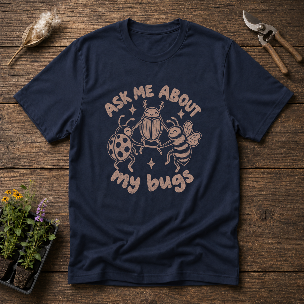 Bug Questions T-Shirt in Navy