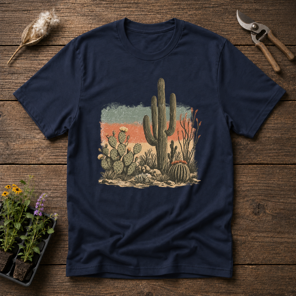 Desert Cacti T-Shirt in Navy