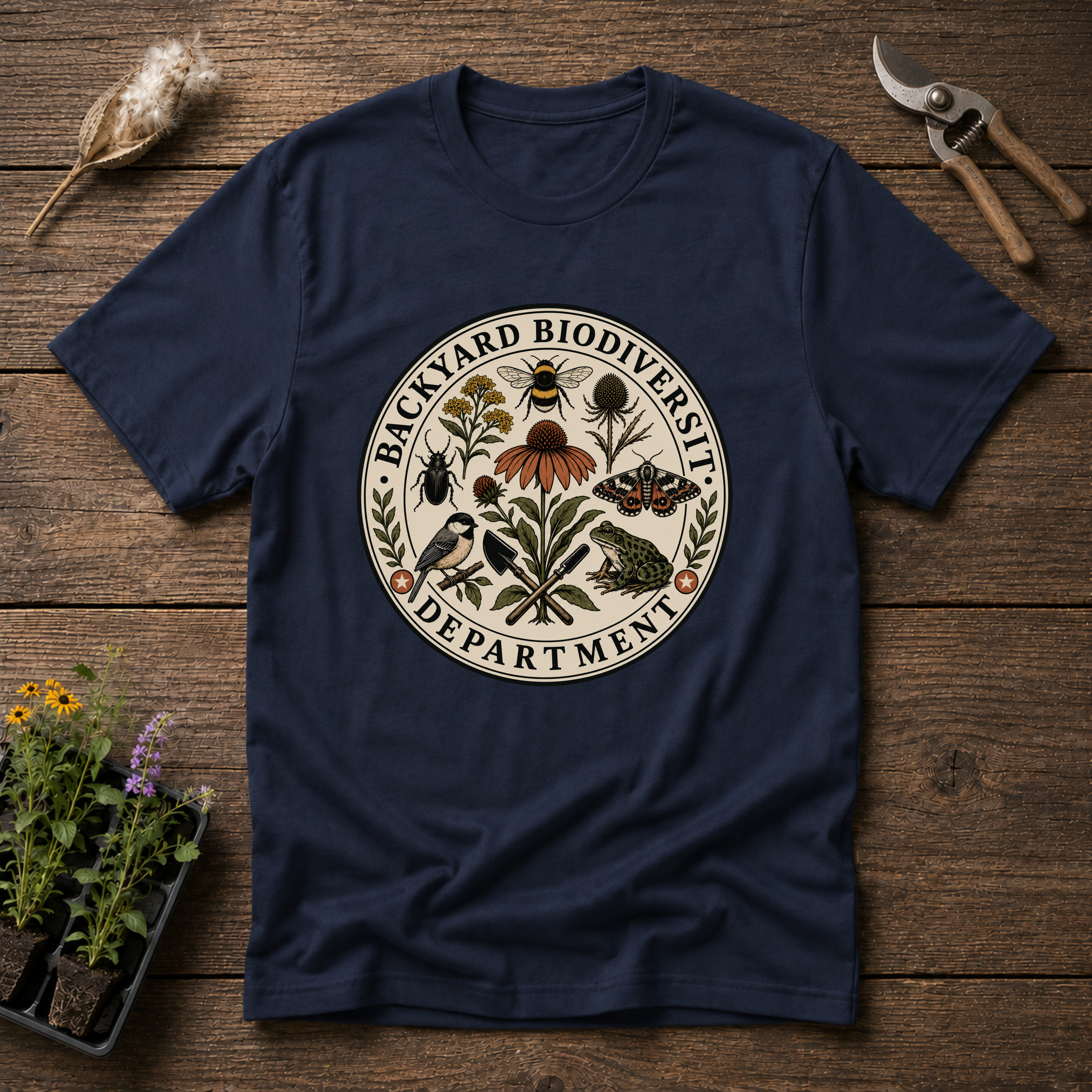 Backyard Biodiversity Department T-Shirt