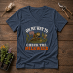 Checking The Milkweed V-Neck Tee in Navy