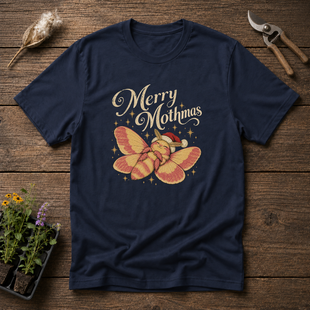 Merry Mothmas T-Shirt in Navy