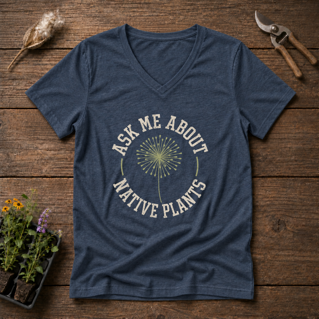 Native Plant Questions V-Neck Tee