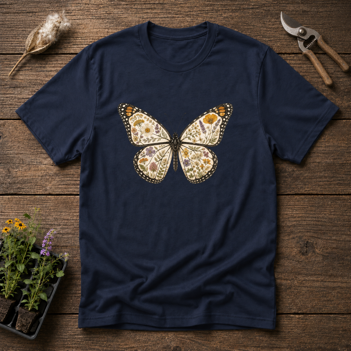 Botanical Monarch Butterfly T-Shirt