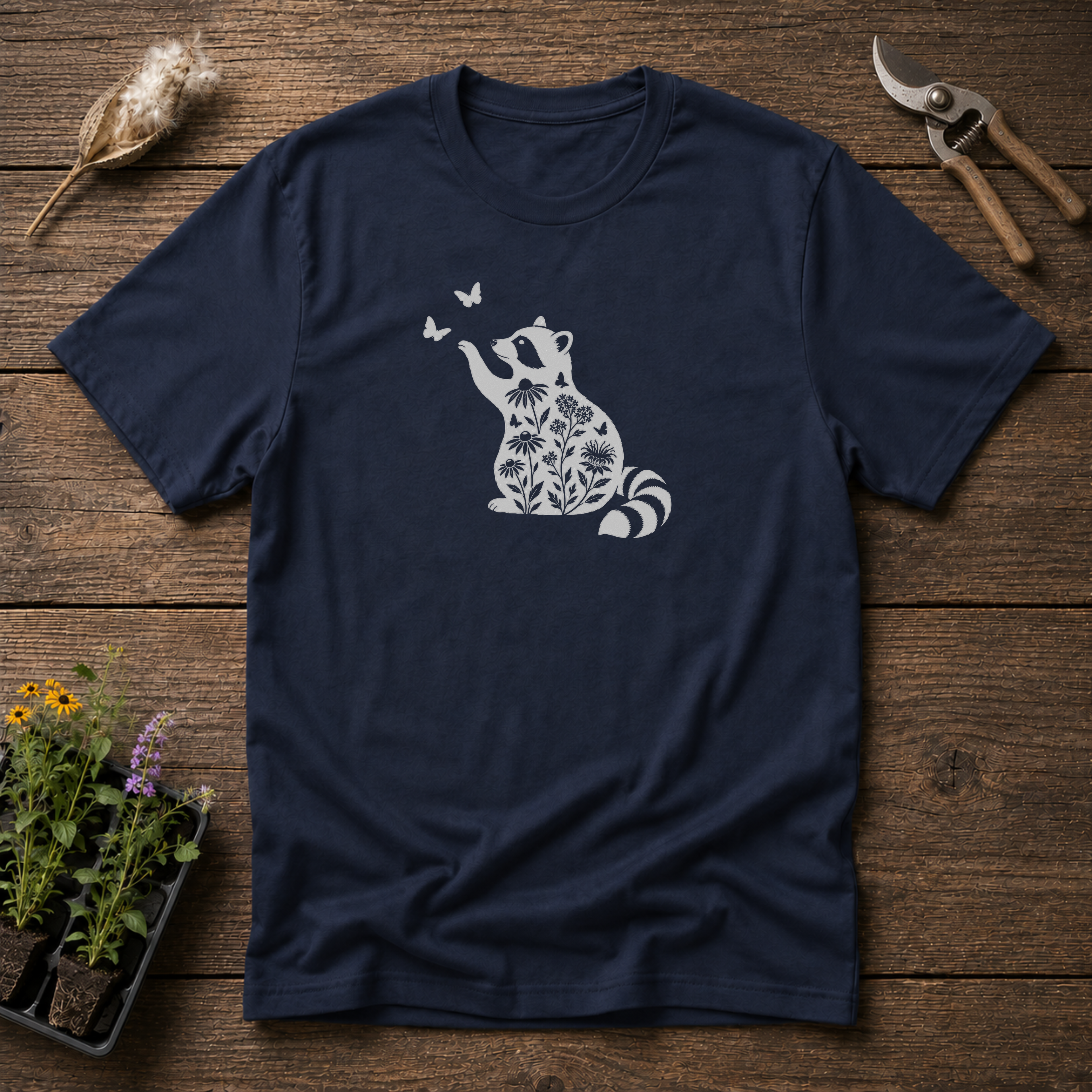 Raccoon & Native Blooms T-Shirt