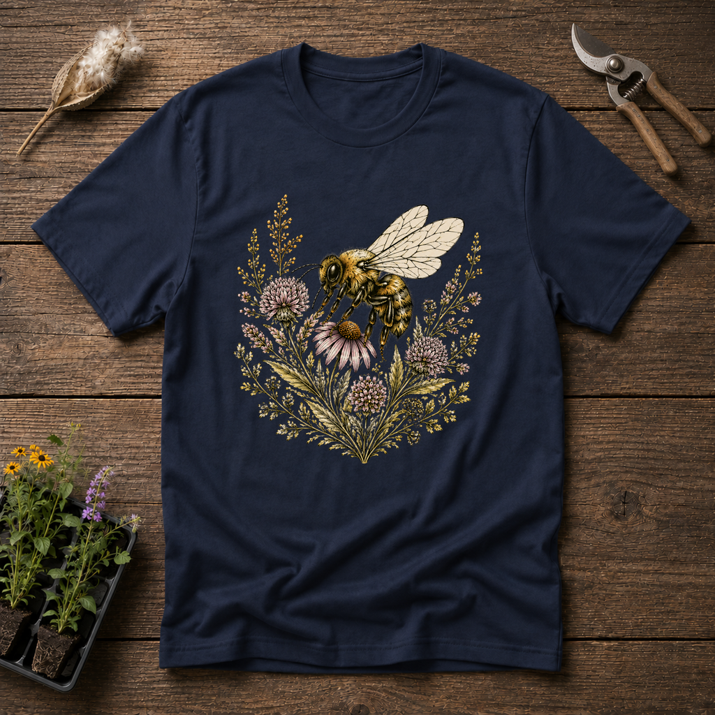 Honeybee Wildflower Wreath T-Shirt