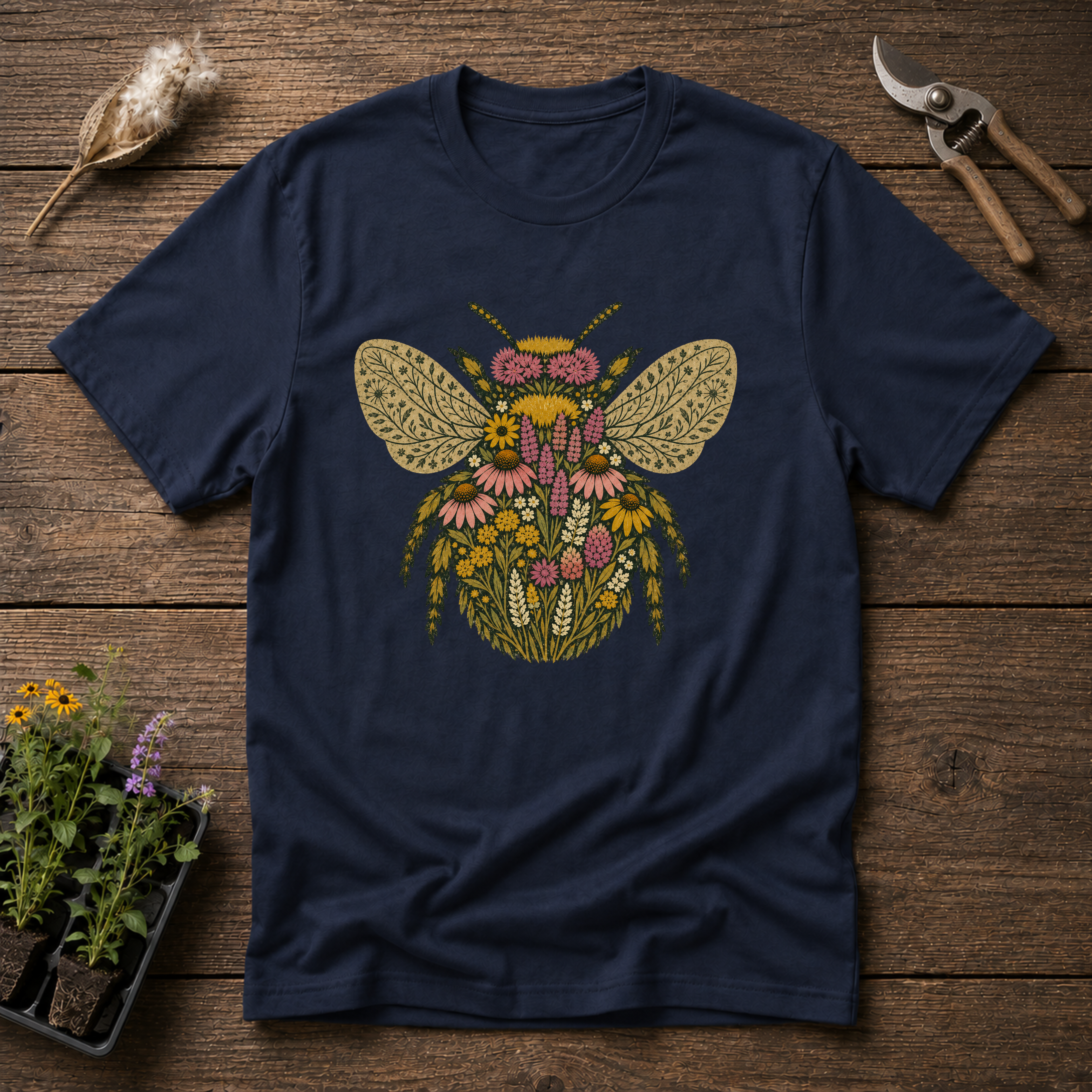 Botanical Folk Bee T-Shirt