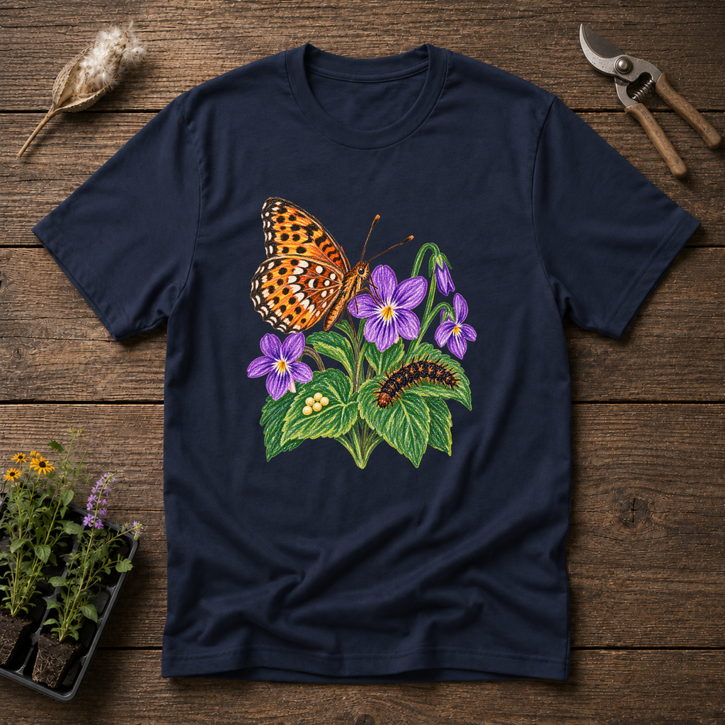 Great Spangled Fritillary T-Shirt in Navy