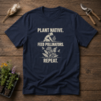 Plant Feed Repeat T-Shirt in Navy