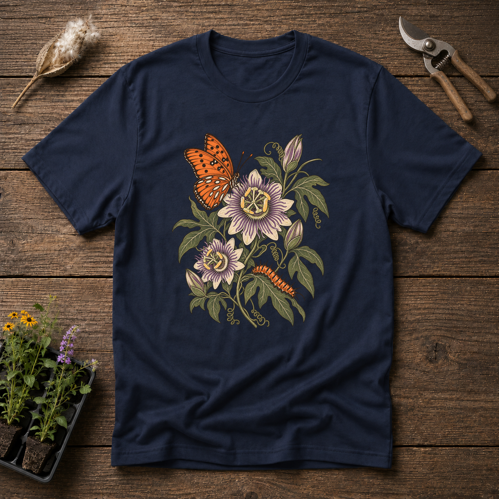 Gulf Fritillary T-Shirt in Navy