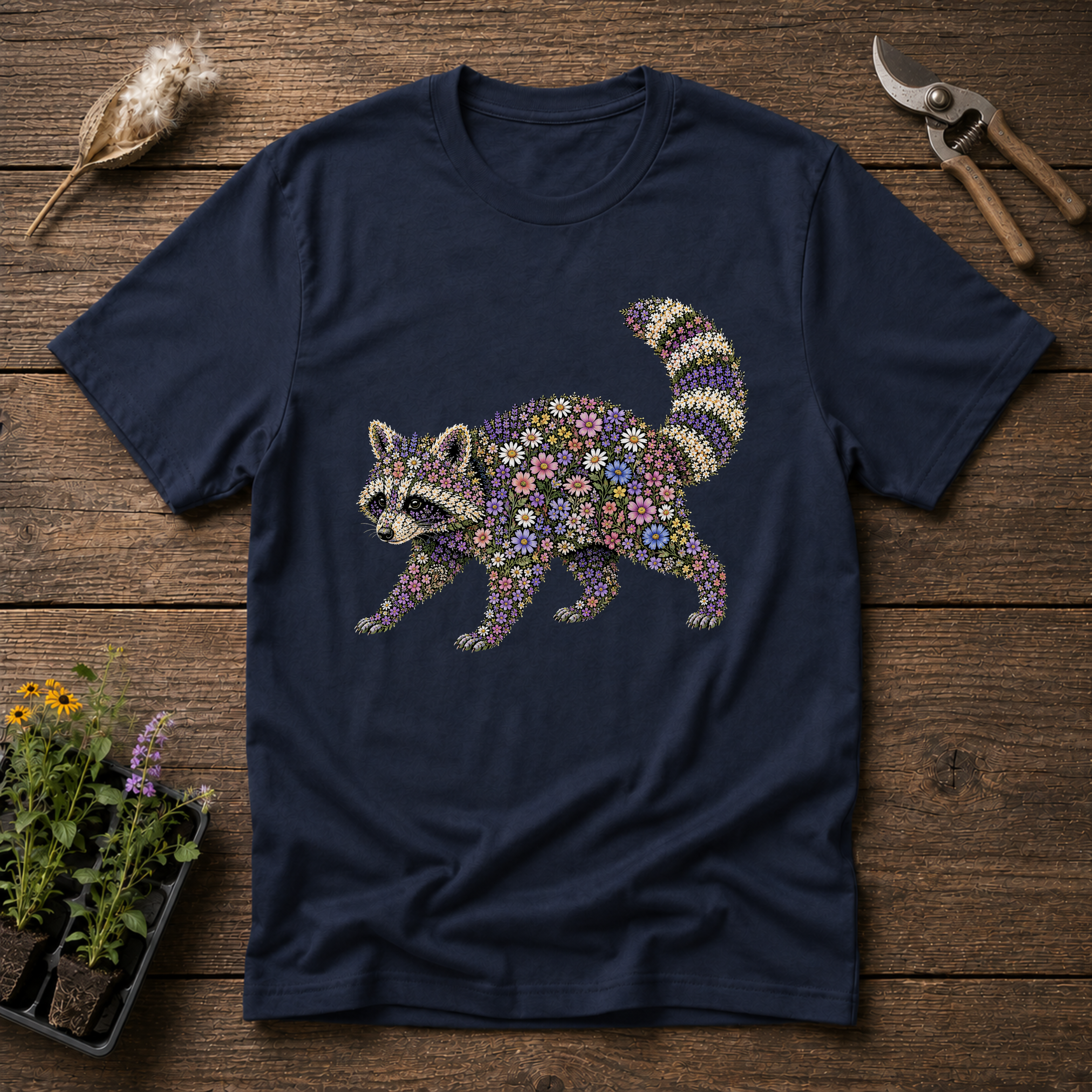Wildflower Raccoon T-Shirt