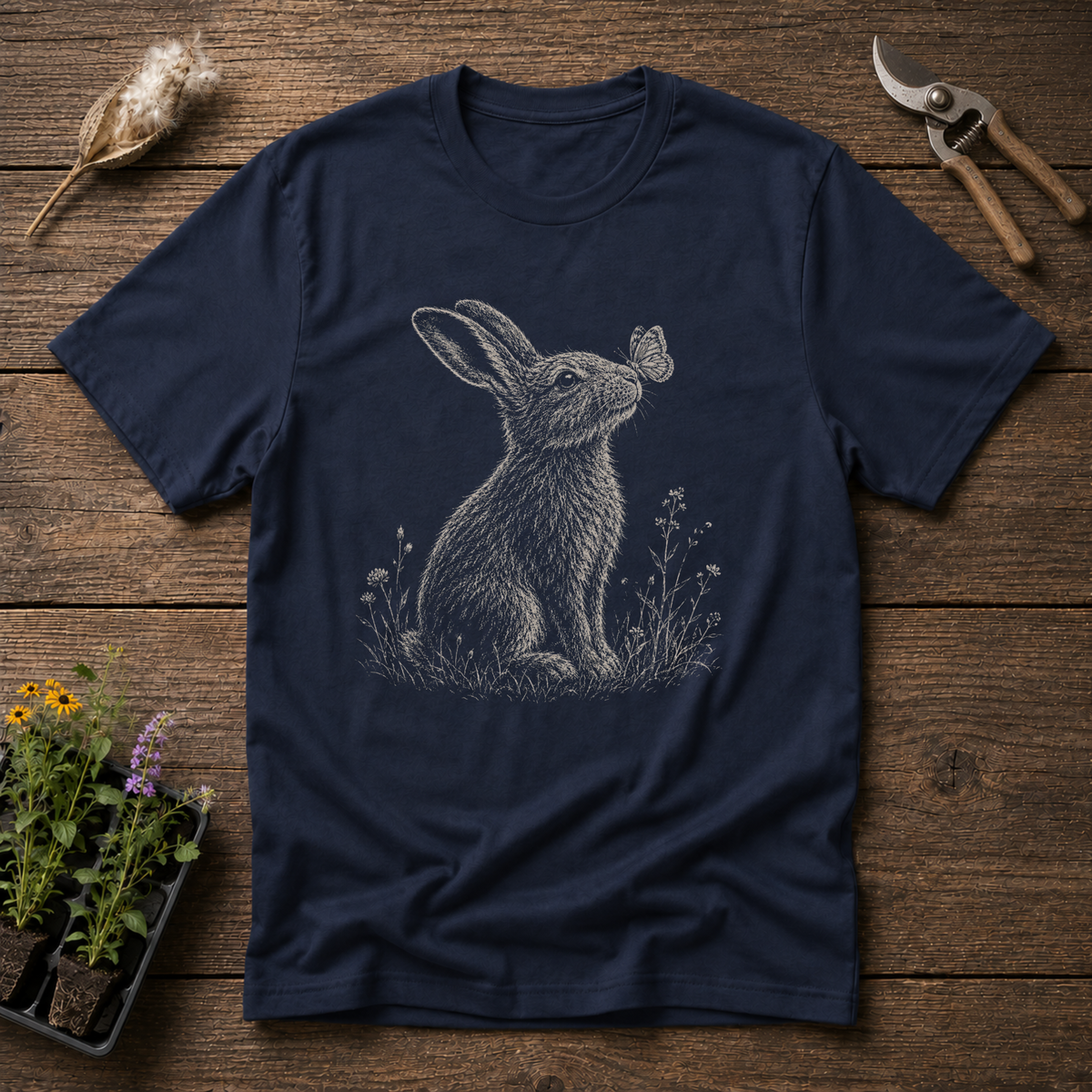Hare & Butterfly Kiss T-Shirt