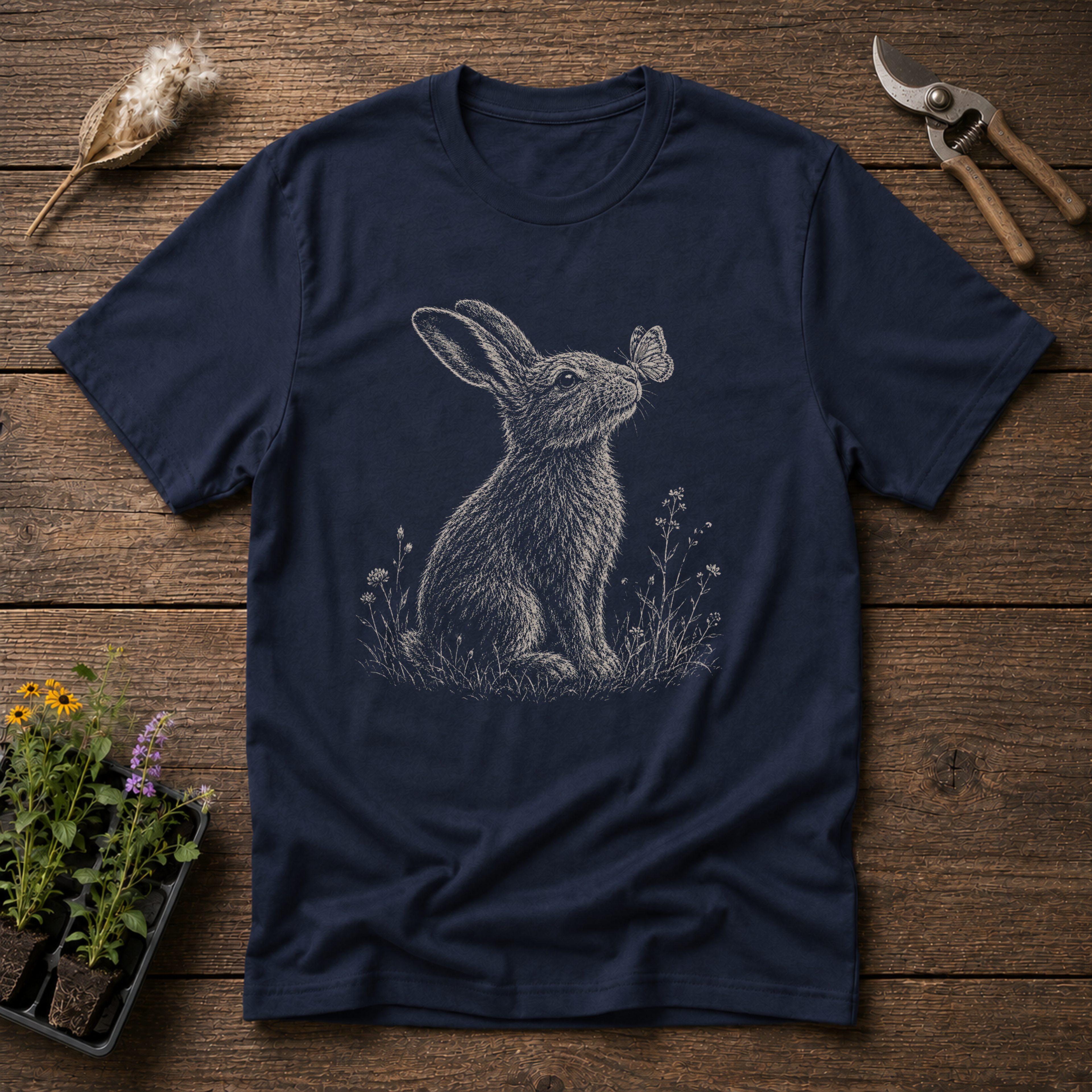 Hare & Butterfly Kiss T-Shirt