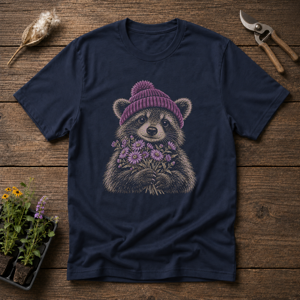 Cozy Aster Bear T-Shirt in Navy