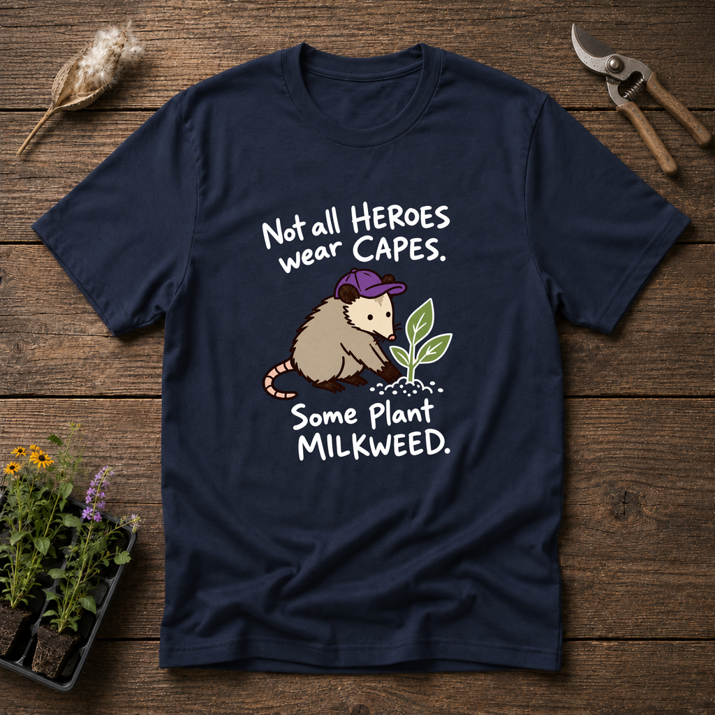 Heroes Plant Milkweed T-Shirt in Navy
