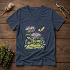 Bergamot Clearwing Moth V-Neck Tee in Navy