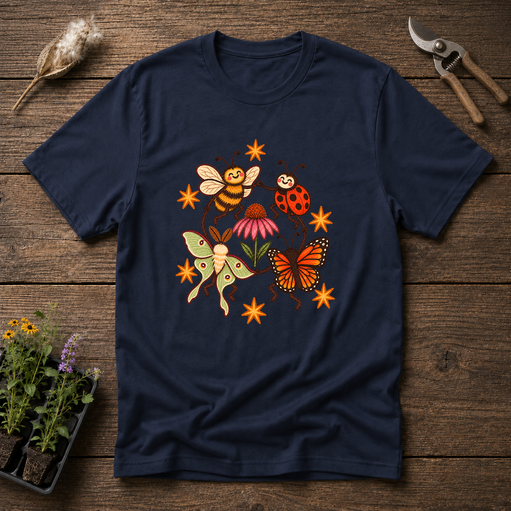 Dancing Pollinators T-Shirt in Navy