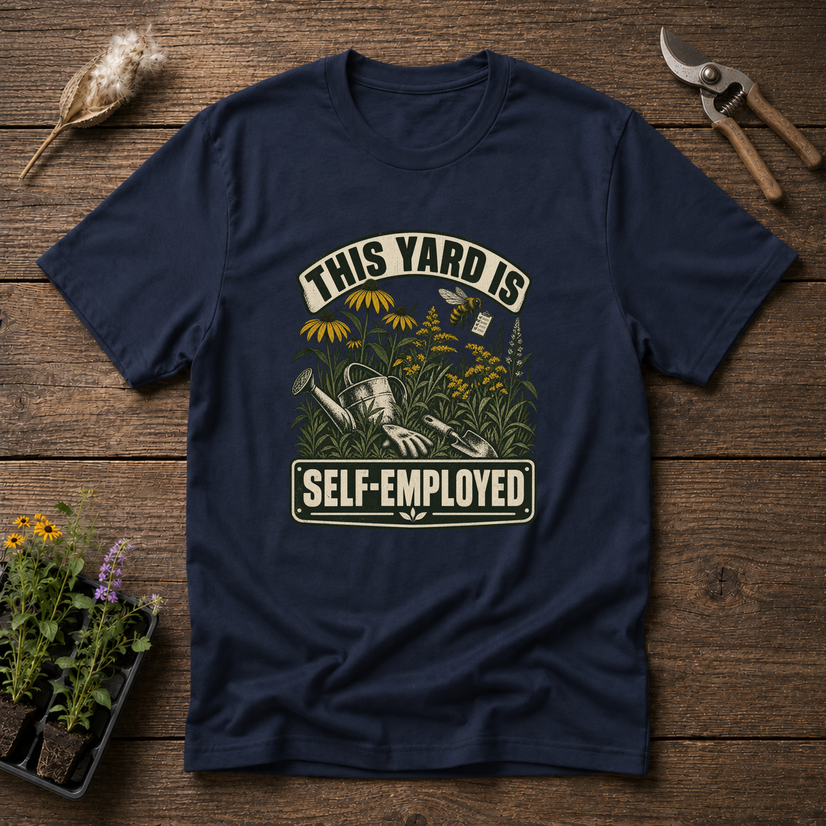 Self-Employed Yard T-Shirt in Navy