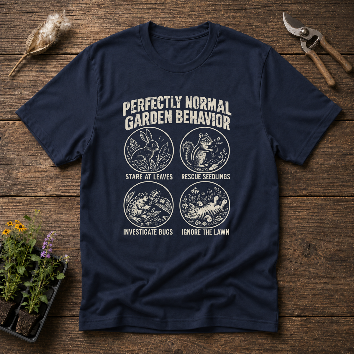 Normal Garden Behavior T-Shirt in Navy