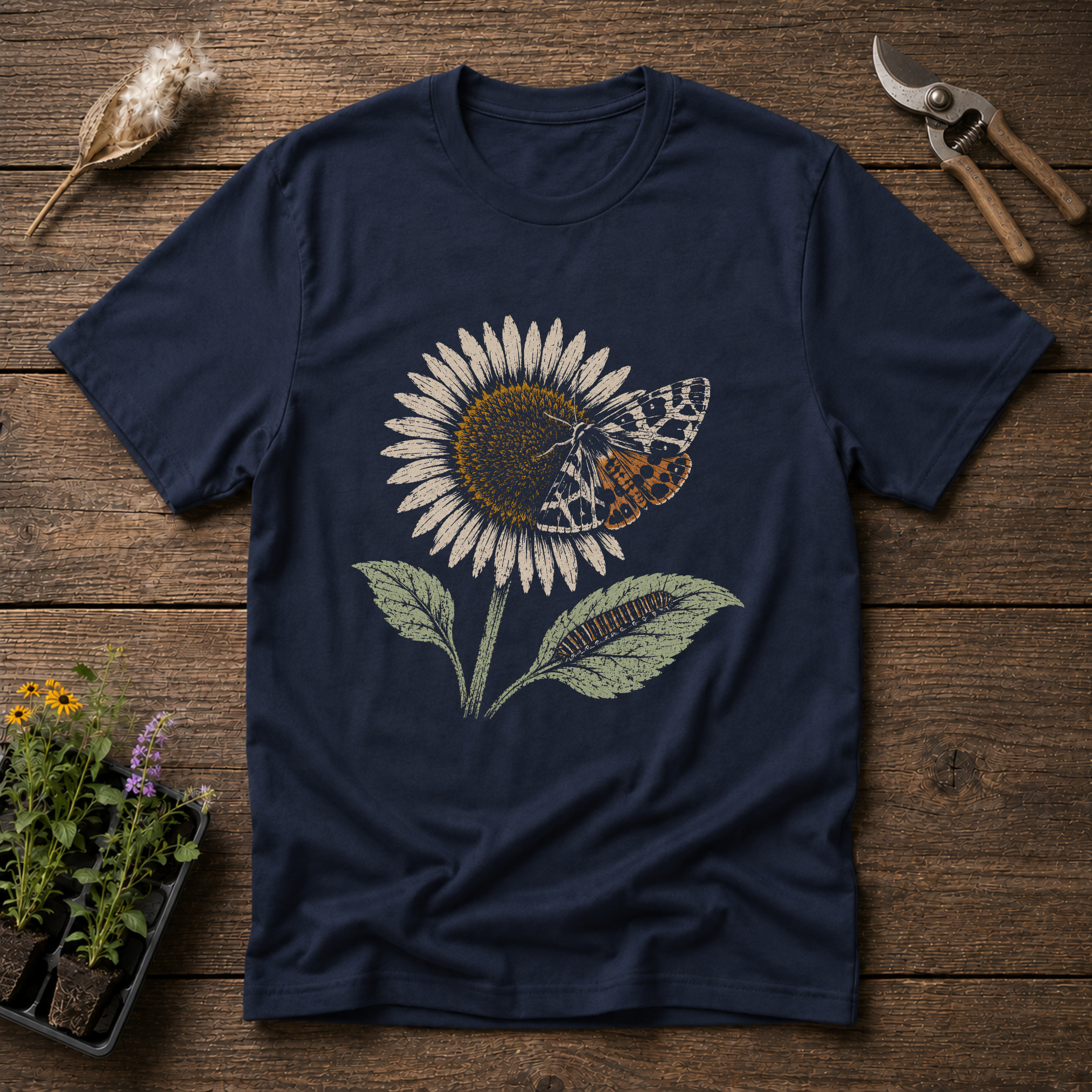 Sunflower & Garden Tiger Moth T-Shirt