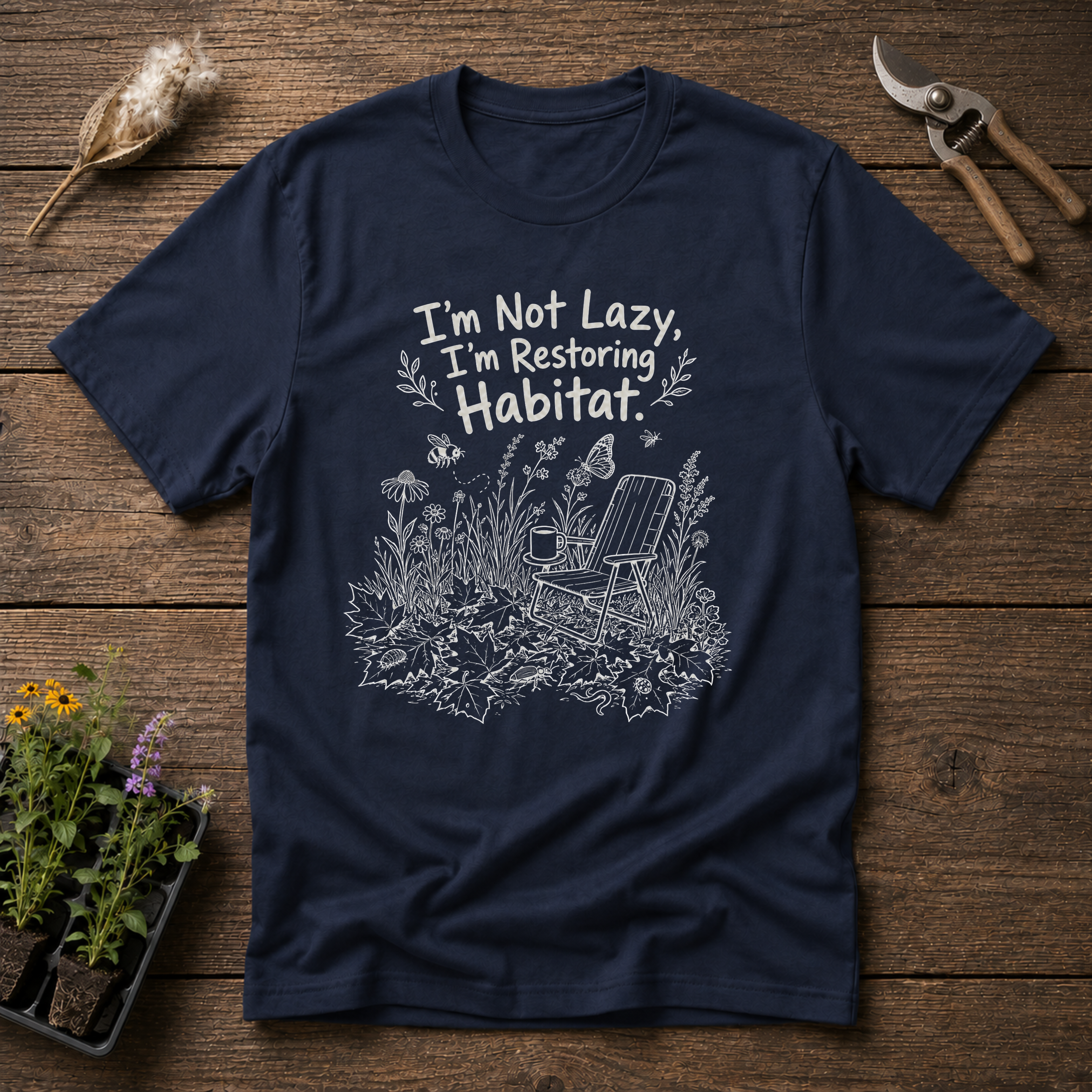 I'm Not Lazy I'm Restoring Habitat T-Shirt