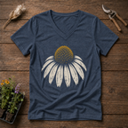 Vintage Coneflower V-Neck Tee