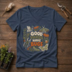 Bug-Friendly Yard V-Neck Tee in Navy
