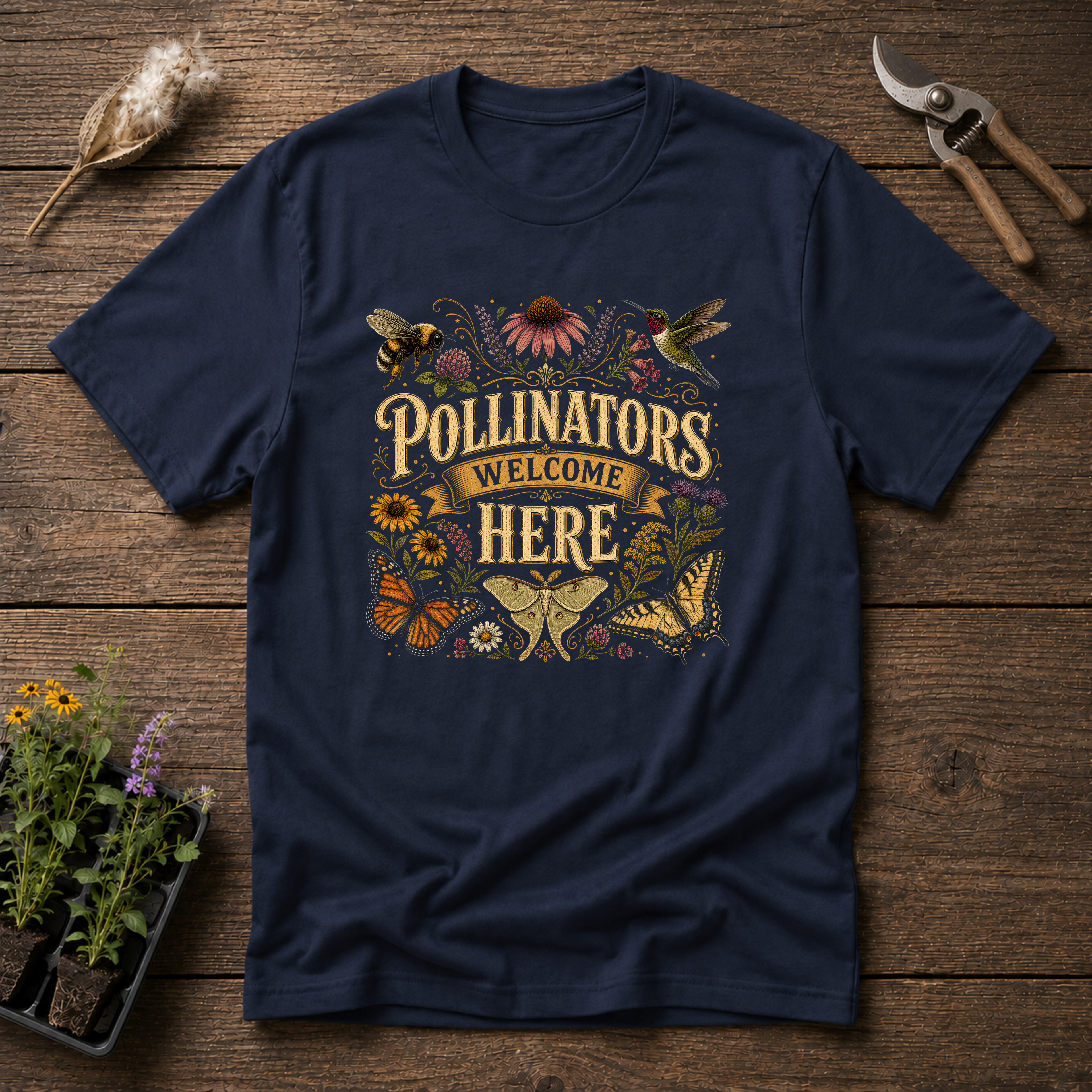 Pollinators Welcome Here T-Shirt