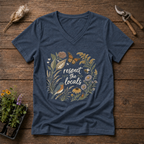 Respect The Locals V-Neck Tee in Navy