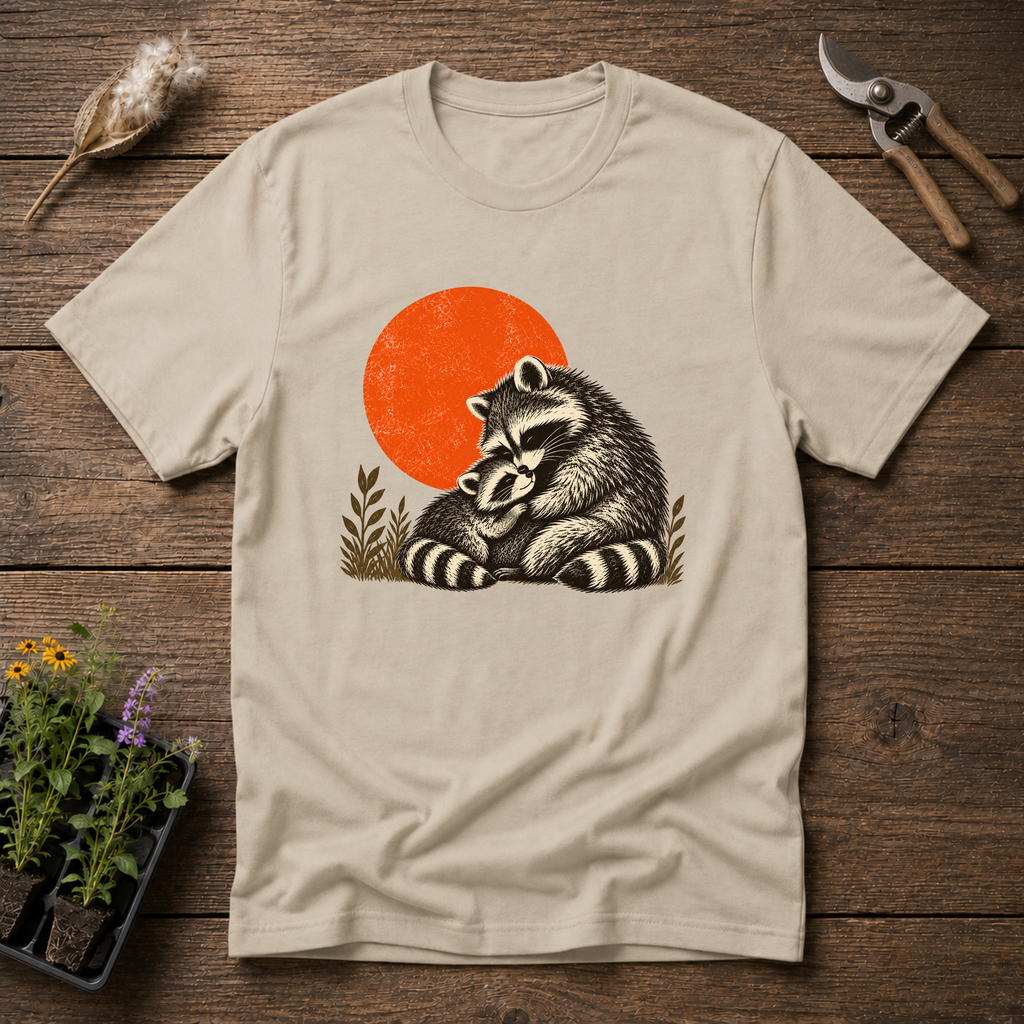 Raccoon Snuggles T-Shirt in Sand