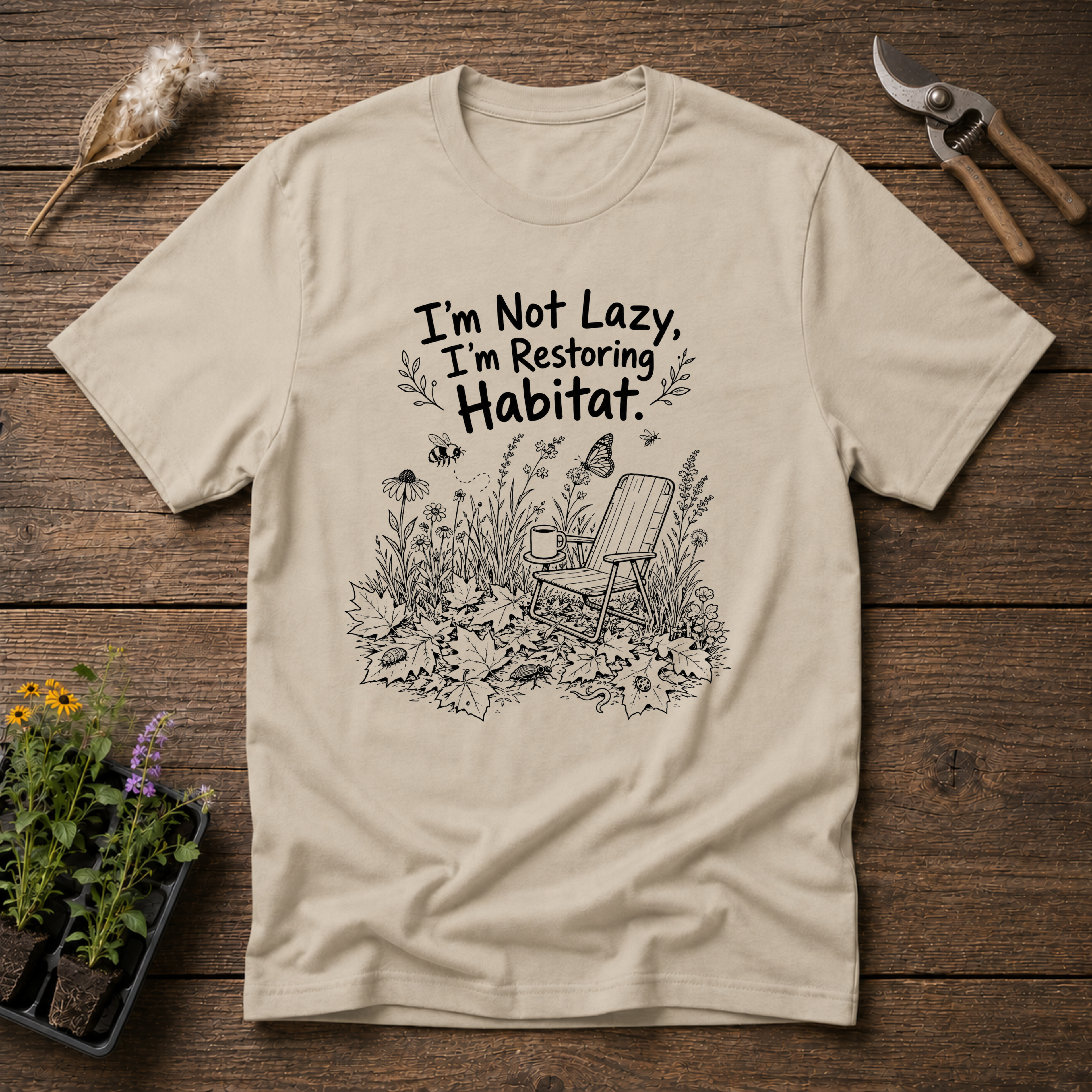 I'm Not Lazy I'm Restoring Habitat T-Shirt
