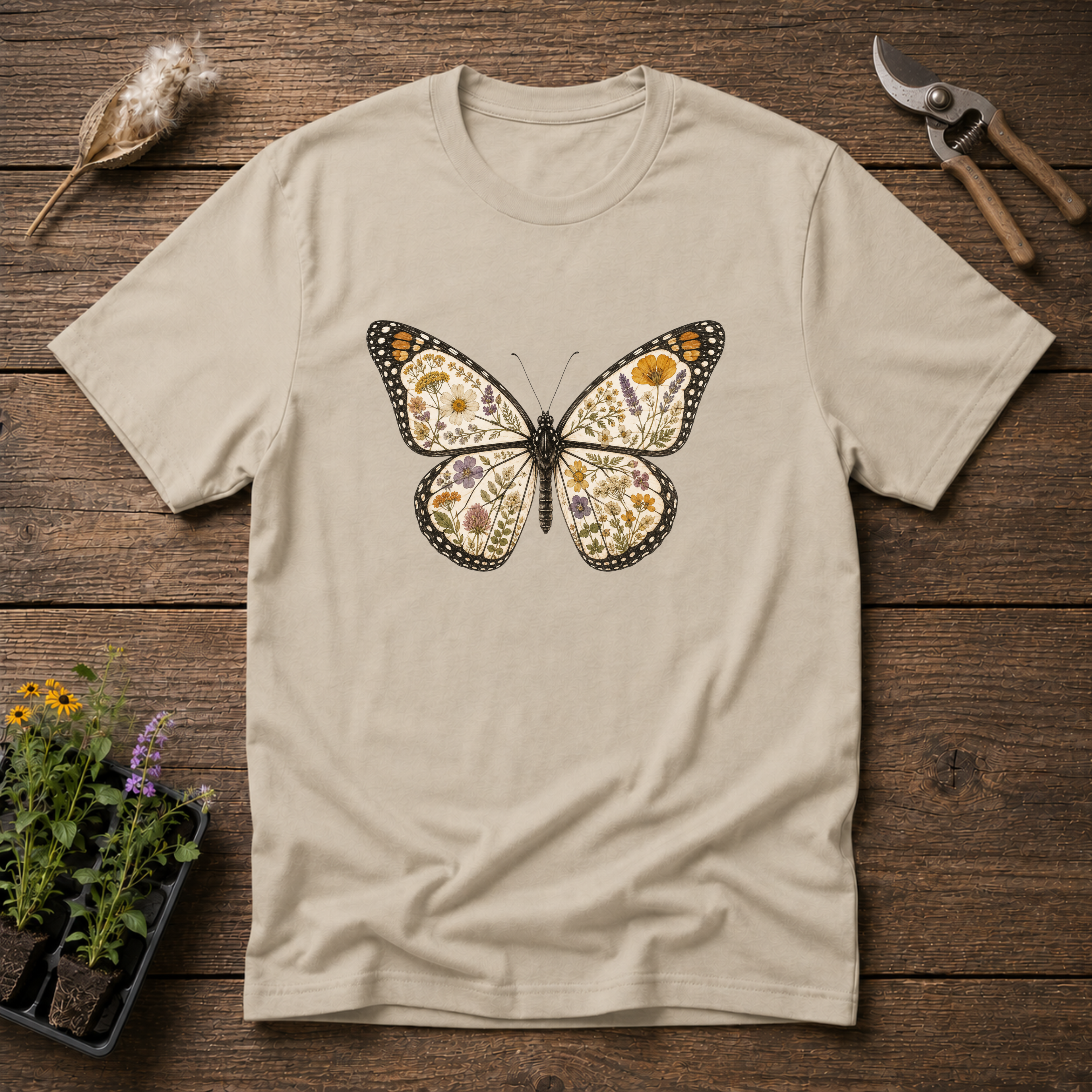 Botanical Monarch Butterfly T-Shirt