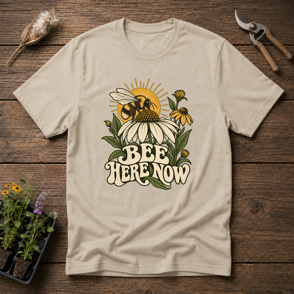 Bee Here Now T-Shirt in Sand