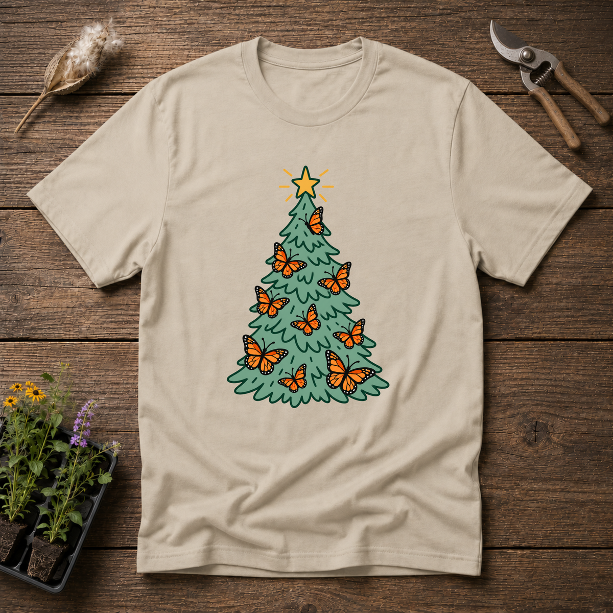 Monarch Tree T-Shirt in Sand