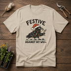 Festive Crow T-Shirt in Sand