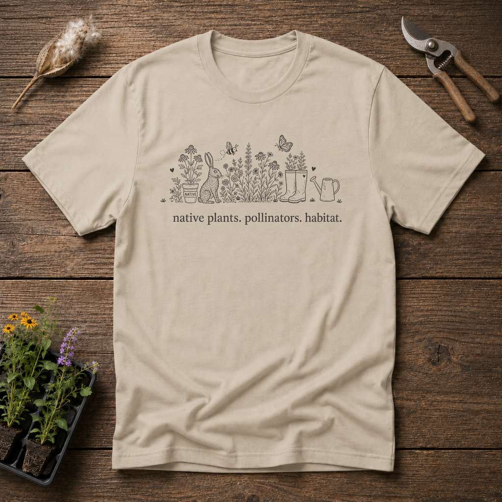 Native Plants Pollinators Habitat T-Shirt